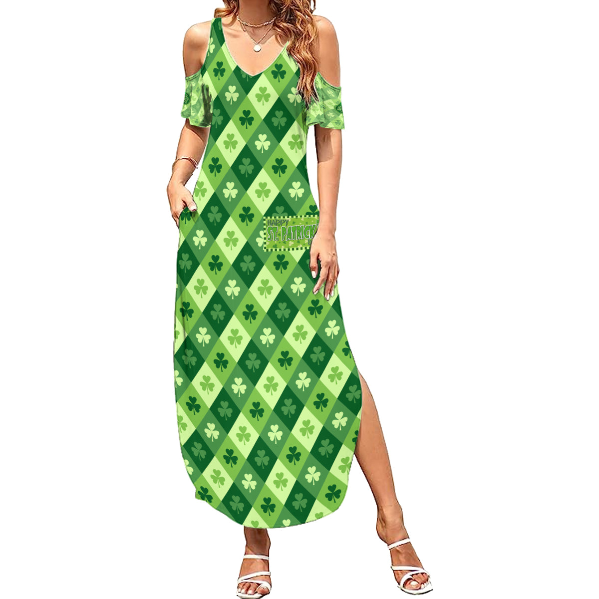 Irish St Patrick's Day Summer Maxi Dress Simple Style - Wonder Print Shop