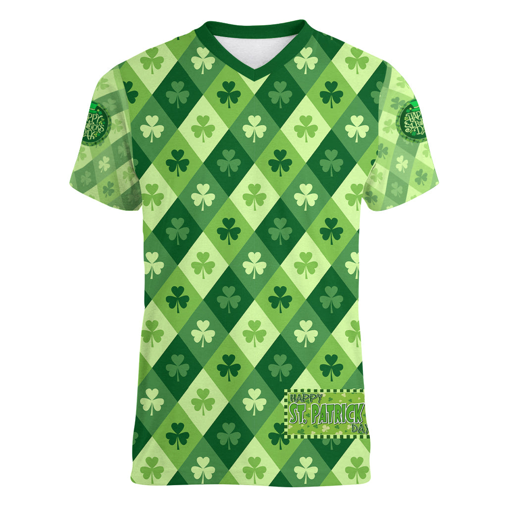 Irish St Patrick's Day Women V Neck T Shirt Simple Style - Wonder Print Shop