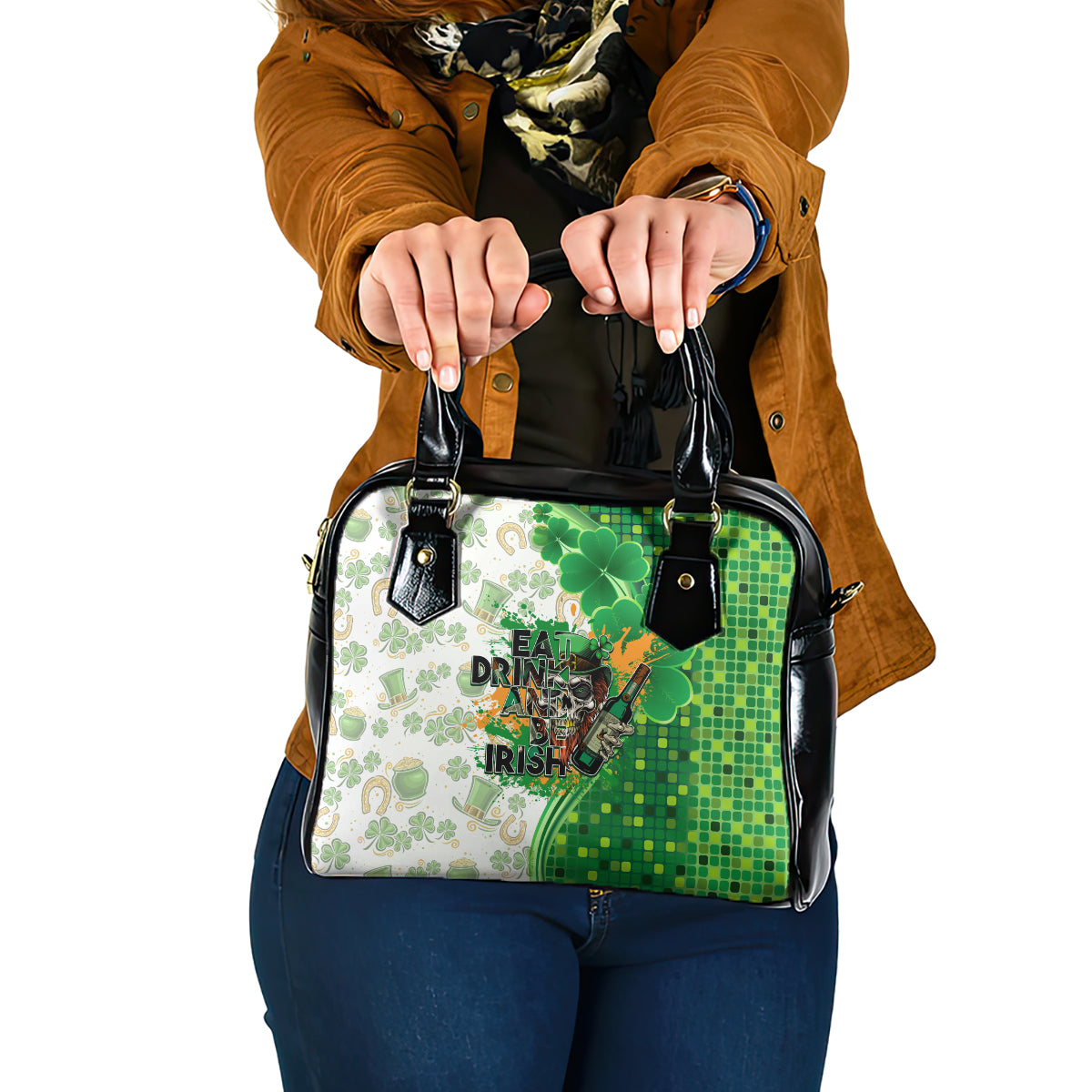 Happy St Patrick's Day Shoulder Handbag Eat Drink and Be Irish