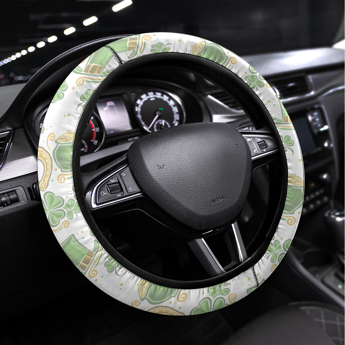 Happy St Patrick's Day Steering Wheel Cover Eat Drink and Be Irish - Wonder Print Shop