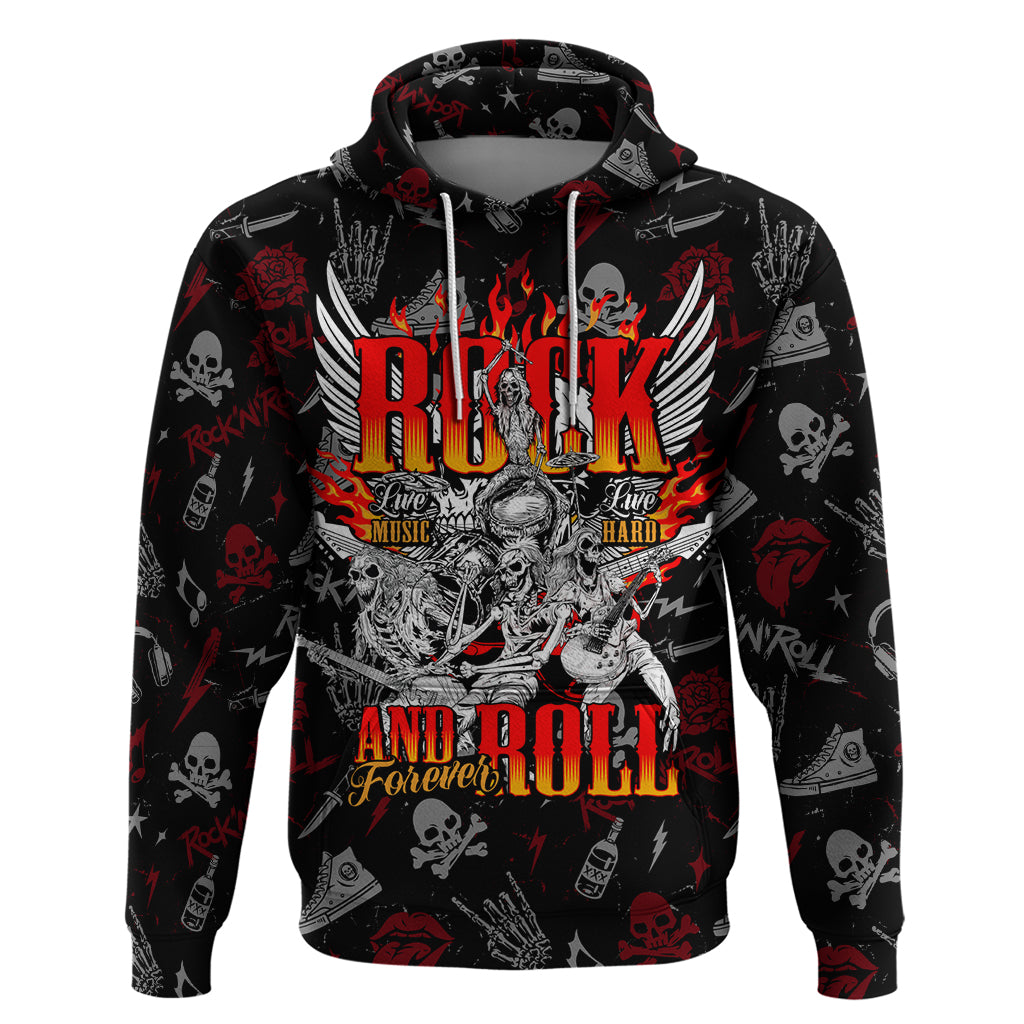 Rock And Roll Skull Forever Hoodie - Wonder Print Shop