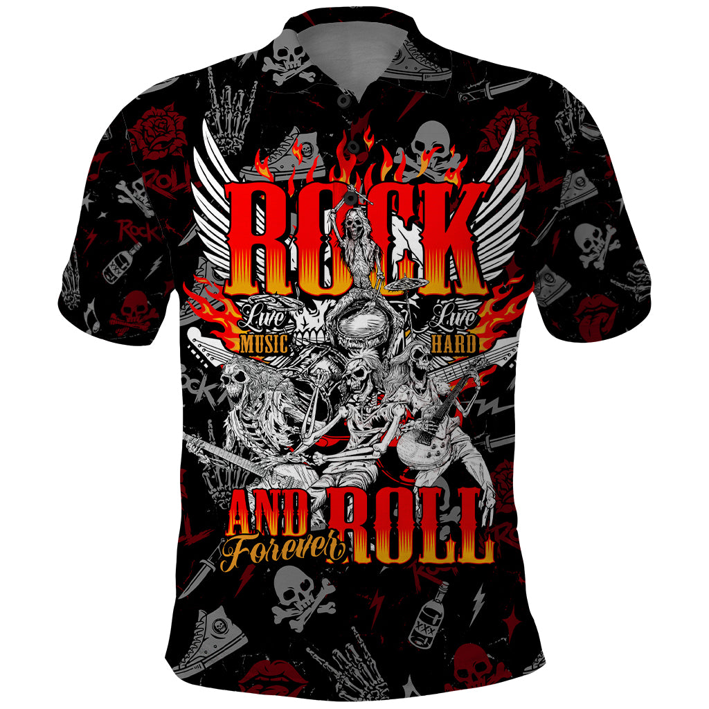 Rock And Roll Skull Forever Polo Shirt - Wonder Print Shop