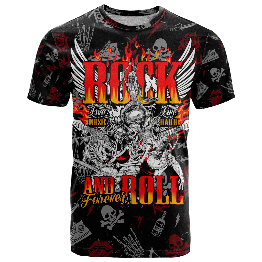 Rock And Roll Skull Forever T Shirt - Wonder Print Shop