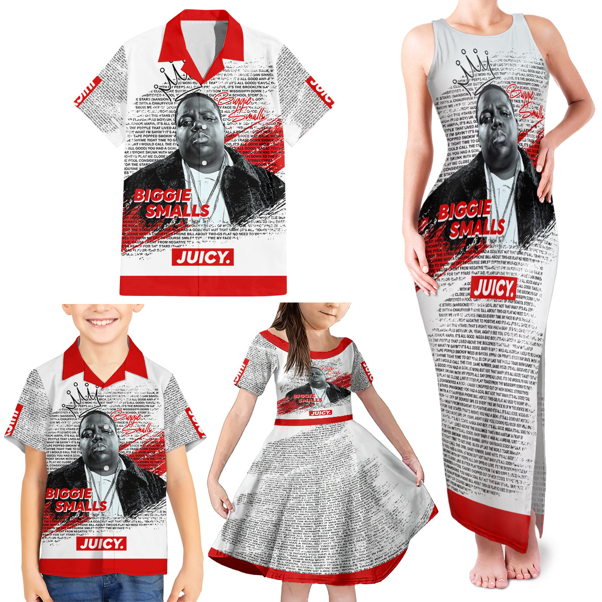 King of Rap: Biggie Smalls Legacy Family Matching Tank Maxi Dress and Hawaiian Shirt - Wonder Print Shop