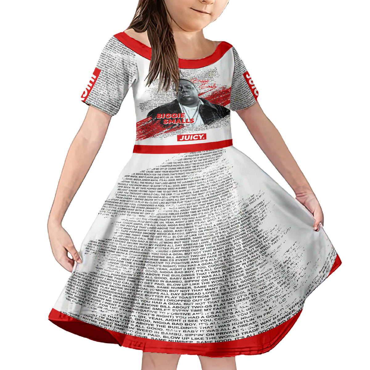 King of Rap: Biggie Smalls Legacy Kid Short Sleeve Dress - Wonder Print Shop