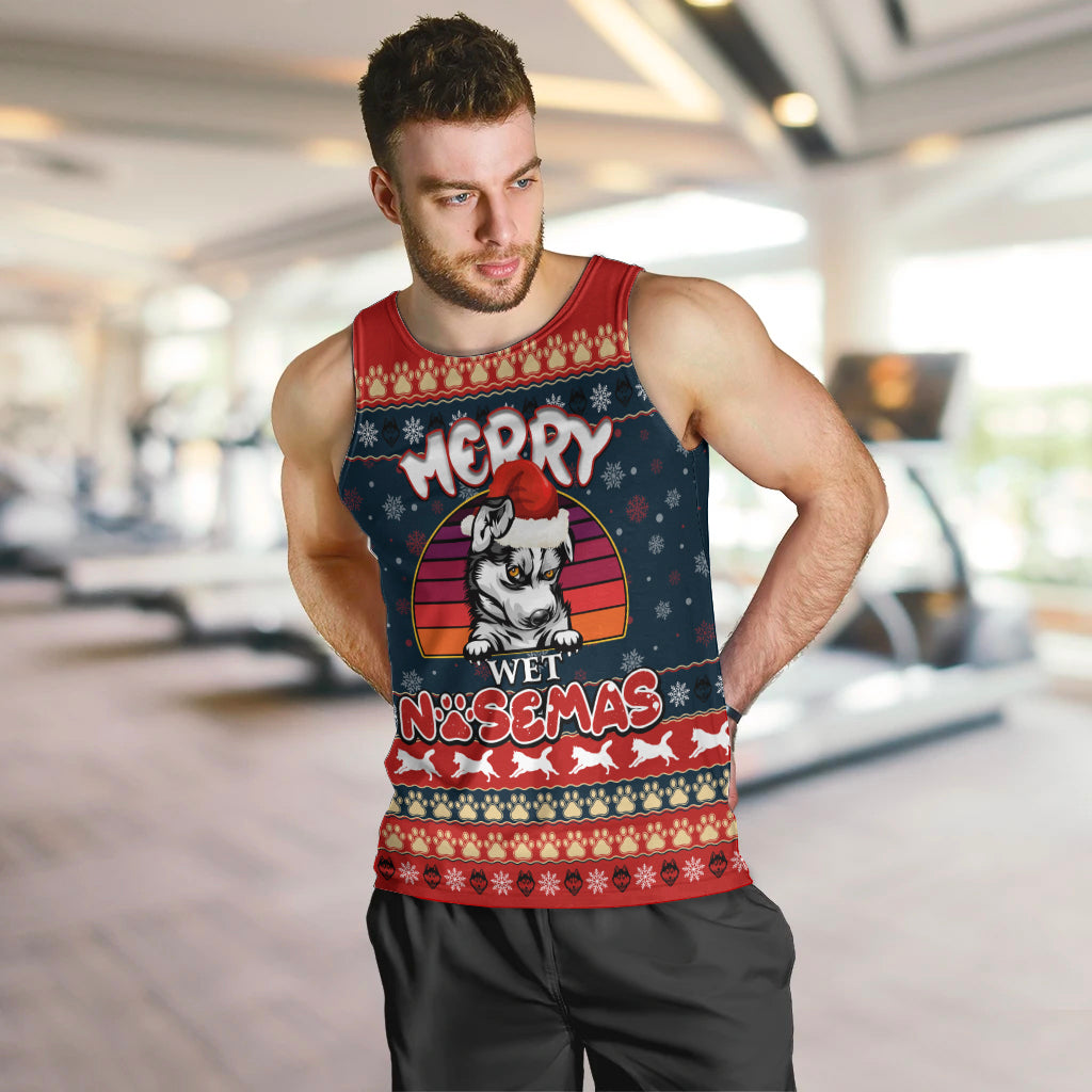 Merry Wet Nosemas Men Tank Top Christmas Husky - Wonder Print Shop