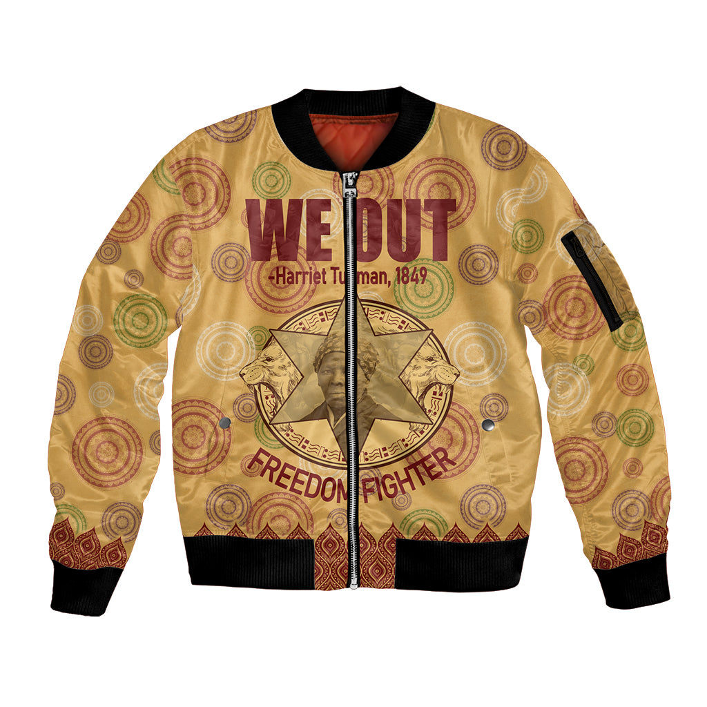 We Out 1849 African-American Sleeve Zip Bomber Jacket Harriet Tubman