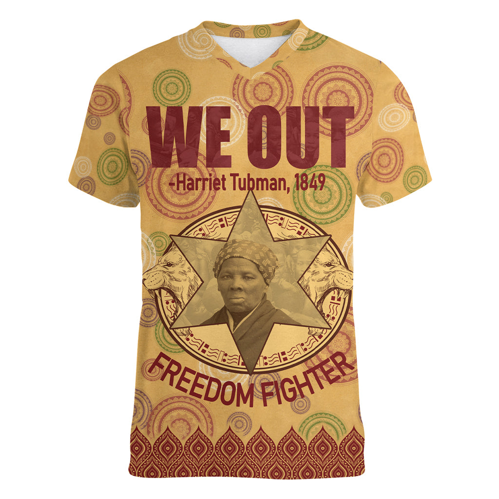 We Out 1849 African-American Women V Neck T Shirt Harriet Tubman