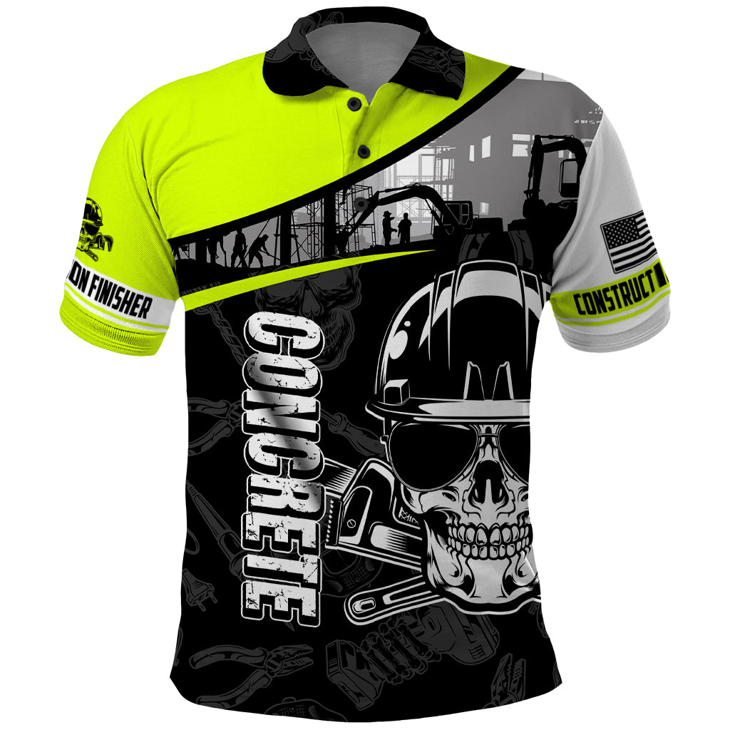 Concrete Finisher Skull on Site Polo Shirt - Wonder Print Shop