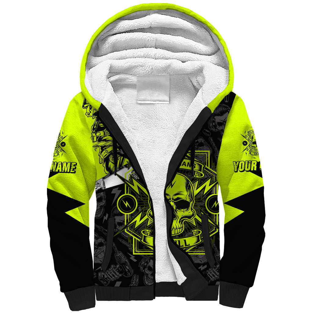 Personalised Electricians Skull Sherpa Hoodie - Wonder Print Shop