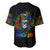 LGBT Rockin The Rainbow Life Skull Baseball Jersey - Wonder Print Shop