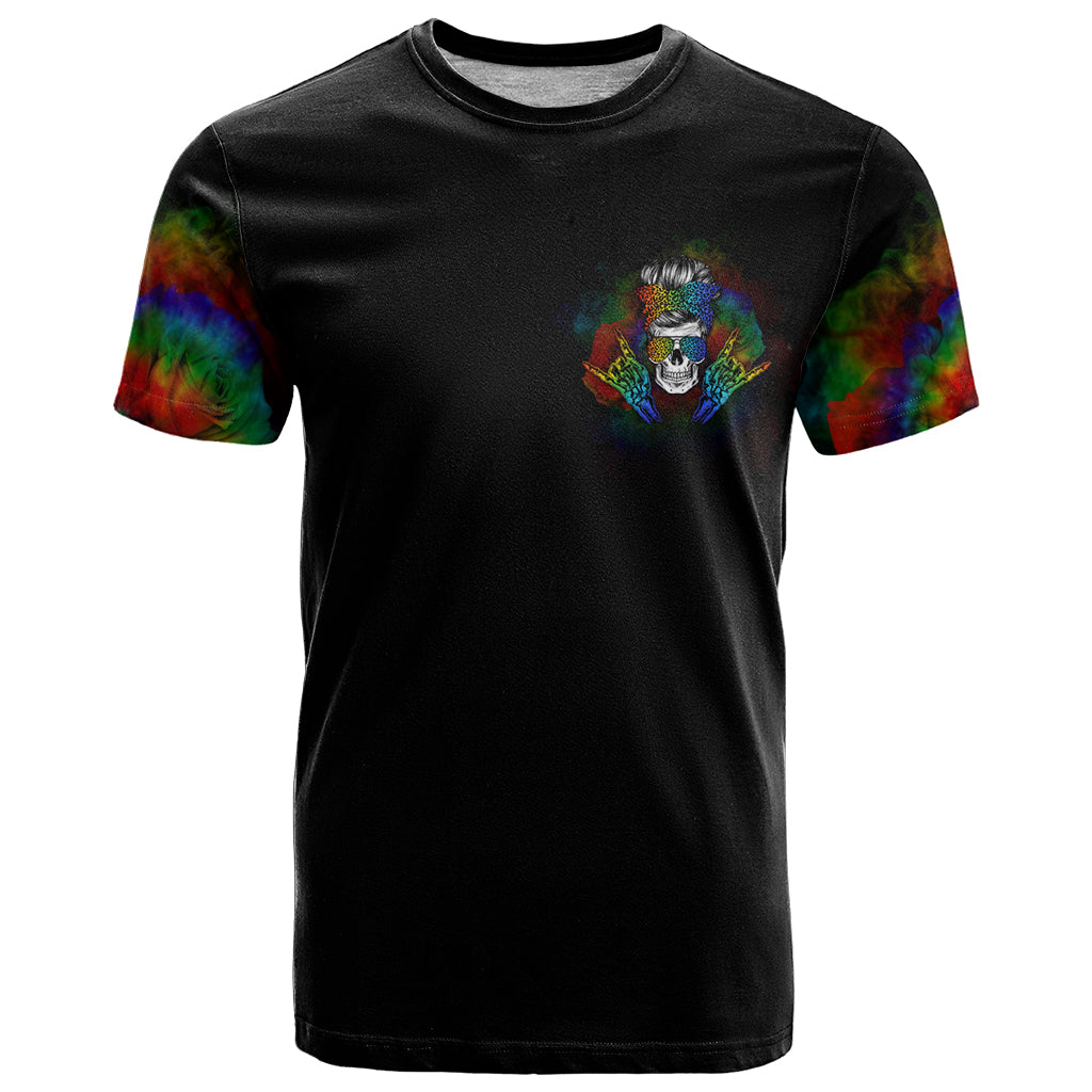 LGBT Rockin The Rainbow Life Skull T Shirt - Wonder Print Shop