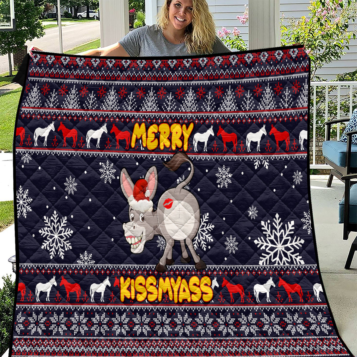 funny-donkeys-christmas-quilt-merry-kissmyass