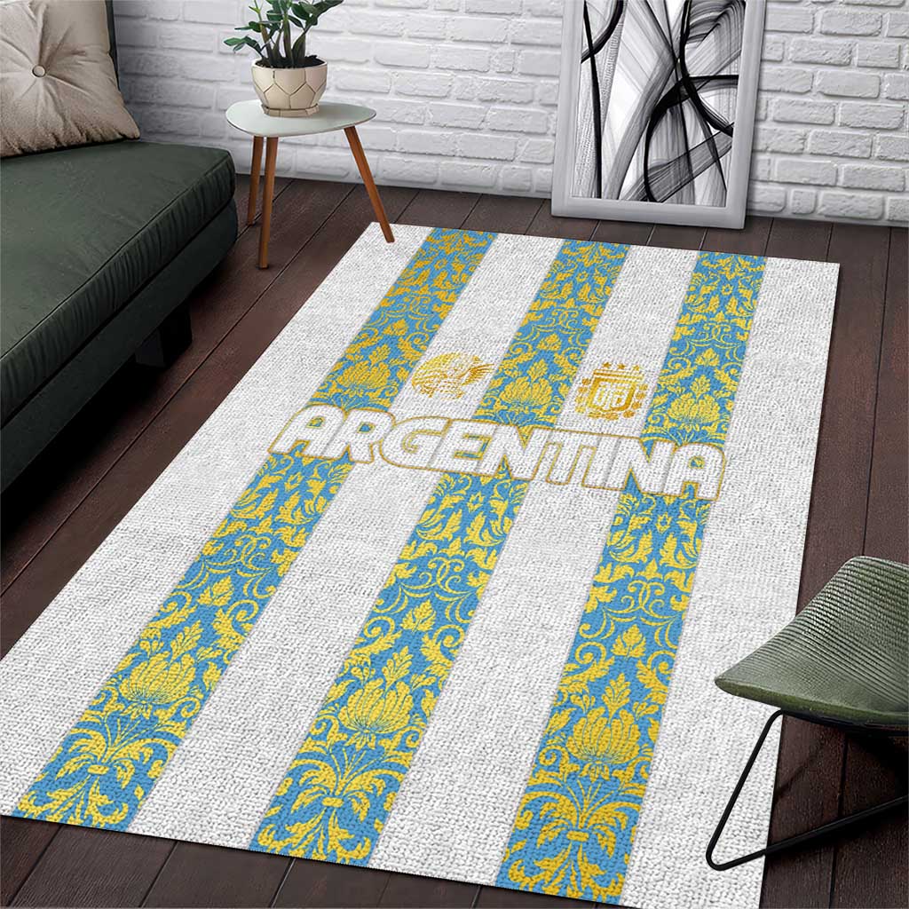 Argentina Football 2024 Area Rug The White and Sky Blue - Wonder Print Shop