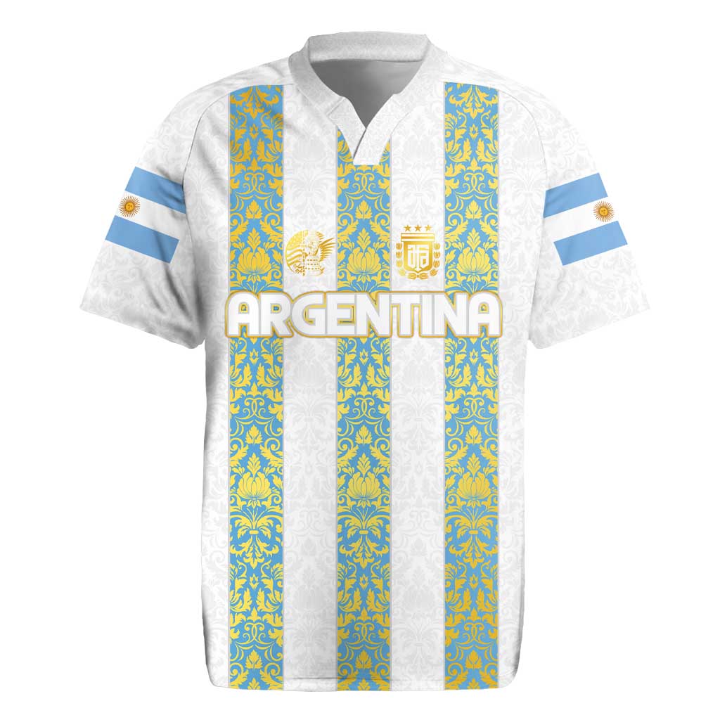 Argentina Football 2024 Rugby Jersey The White and Sky Blue - Wonder Print Shop