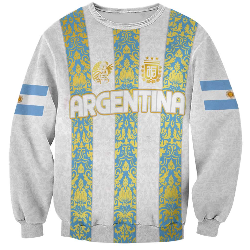 Argentina Football 2024 Sweatshirt The White and Sky Blue - Wonder Print Shop