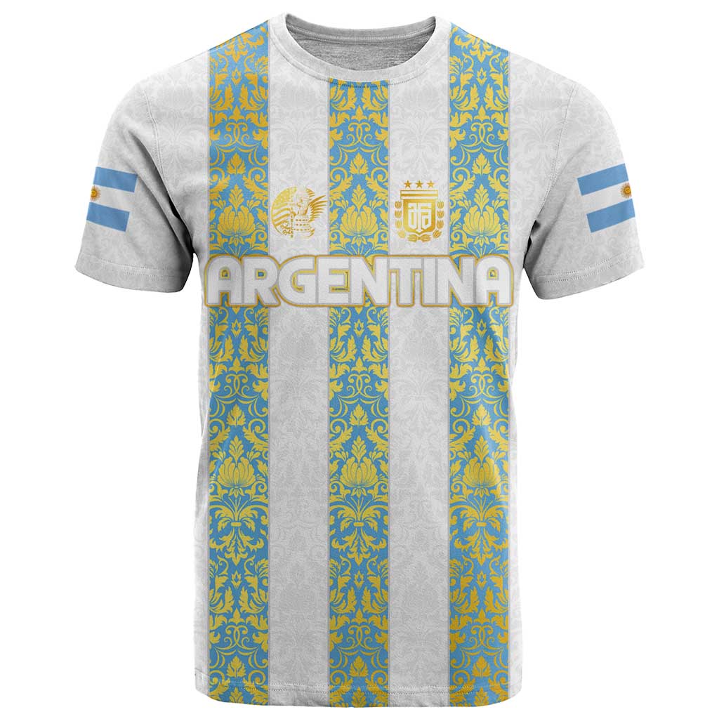 Argentina Football 2024 T Shirt The White and Sky Blue - Wonder Print Shop