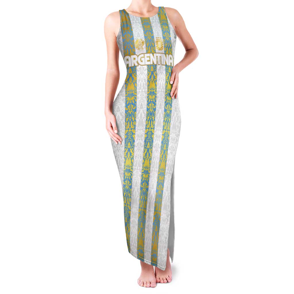 Argentina Football 2024 Tank Maxi Dress The White and Sky Blue - Wonder Print Shop