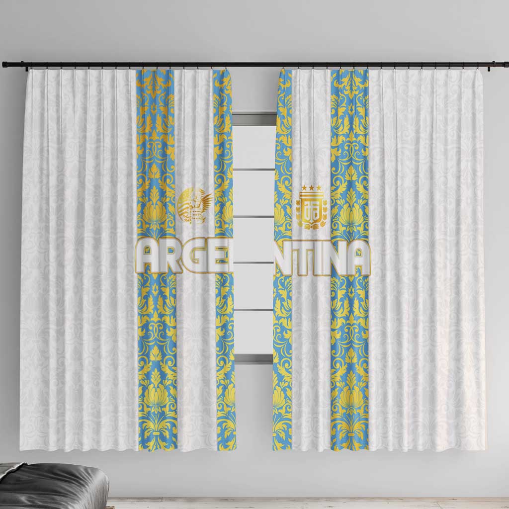 Argentina Football 2024 Window Curtain The White and Sky Blue - Wonder Print Shop