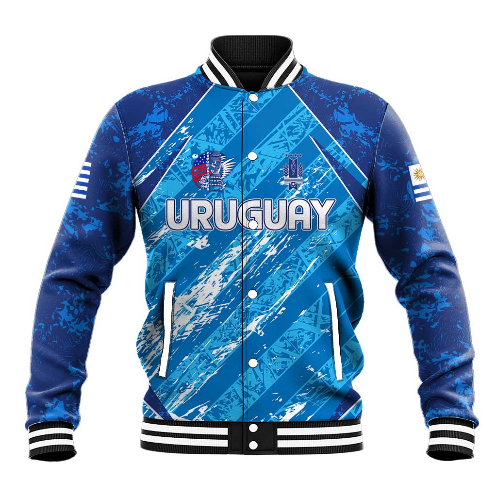 Uruguay Football 2024 Baseball Jacket The Sky Blue - Wonder Print Shop