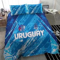 Sky blue Uruguay football bedding set: duvet and two pillowcases with URUGUAY print