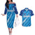 Uruguay Football 2024 Couples Matching Off The Shoulder Long Sleeve Dress and Hawaiian Shirt The Sky Blue - Wonder Print Shop