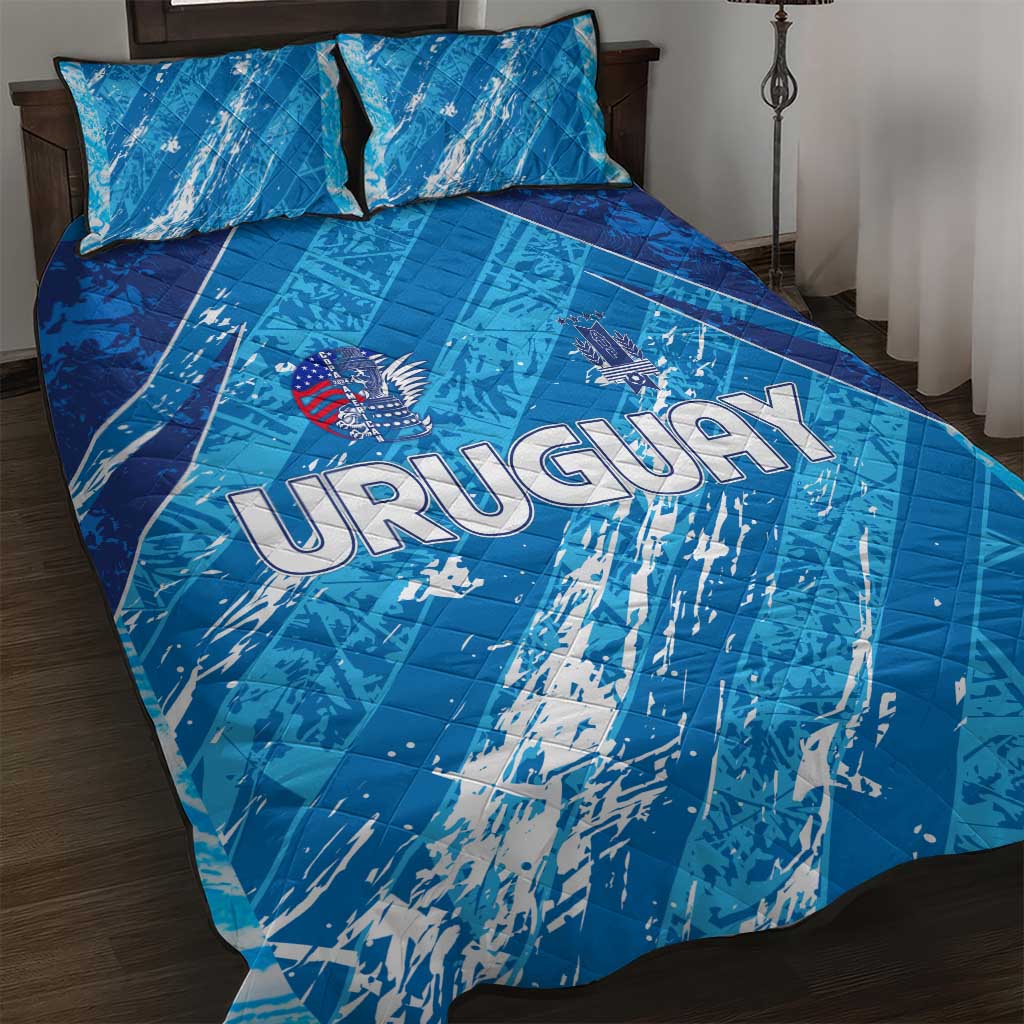 Uruguay Football 2024 Quilt Bed Set The Sky Blue - Wonder Print Shop