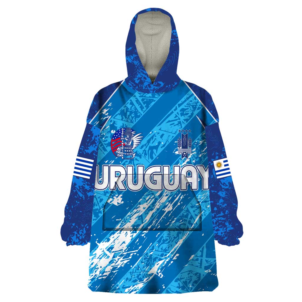 Uruguay Football 2024 Wearable Blanket Hoodie The Sky Blue - Wonder Print Shop