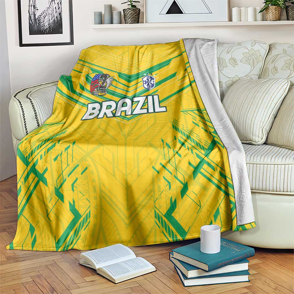 Brazil Football 2024 Blanket Selecao Bright Yellow