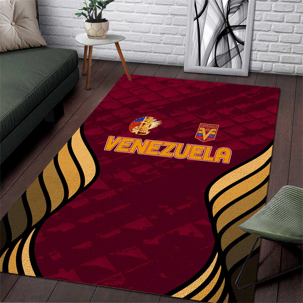 Venezuela Football 2024 Area Rug The Red Wine - Wonder Print Shop