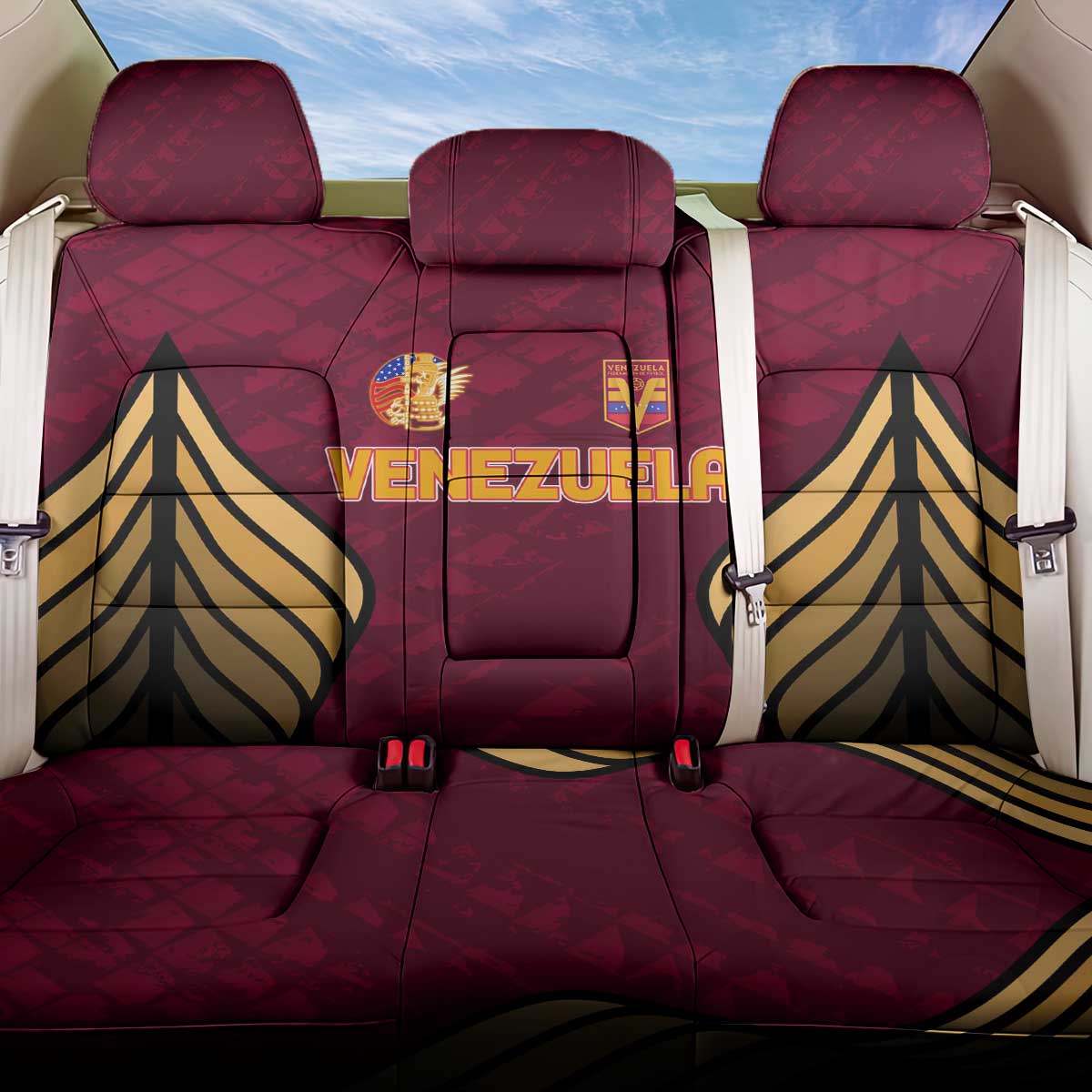 Venezuela Football 2024 Back Car Seat Cover The Red Wine - Wonder Print Shop