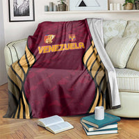 Wine-red Venezuela football blanket with gold “VENEZUELA” text and crest