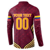 Men's maroon button-front sweatshirt, back 'YOUR TEXT' and '00' large number print