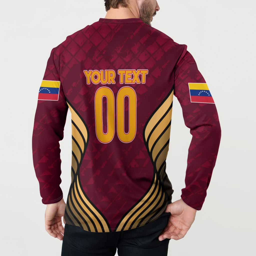 Men's maroon button-front sweatshirt, back 'YOUR TEXT' and large '00' design