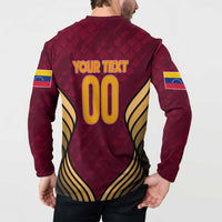 Men's maroon button-front sweatshirt, back 'YOUR TEXT' and large '00' design
