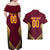 Custom Venezuela Football 2024 Couples Matching Off Shoulder Maxi Dress and Hawaiian Shirt The Red Wine - Wonder Print Shop