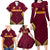 Custom Venezuela Football 2024 Family Matching Long Sleeve Bodycon Dress and Hawaiian Shirt The Red Wine - Wonder Print Shop