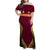 Custom Venezuela Football 2024 Family Matching Off Shoulder Maxi Dress and Hawaiian Shirt The Red Wine - Wonder Print Shop