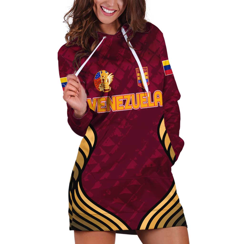 Custom Venezuela Football 2024 Hoodie Dress The Red Wine - Wonder Print Shop