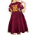 Custom Venezuela Football 2024 Kid Short Sleeve Dress The Red Wine - Wonder Print Shop