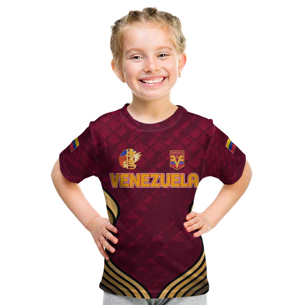 Venezuela Football 2024 Kid T Shirt The Red Wine