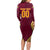 Custom Venezuela Football 2024 Long Sleeve Bodycon Dress The Red Wine - Wonder Print Shop