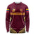 Custom Venezuela Football 2024 Long Sleeve Shirt The Red Wine - Wonder Print Shop