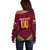 Custom Venezuela Football 2024 Off Shoulder Sweater The Red Wine - Wonder Print Shop