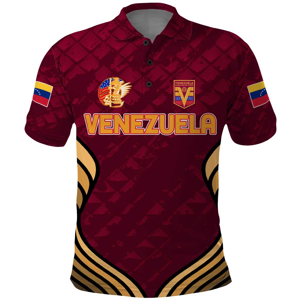 Custom Venezuela Football 2024 Polo Shirt The Red Wine - Wonder Print Shop