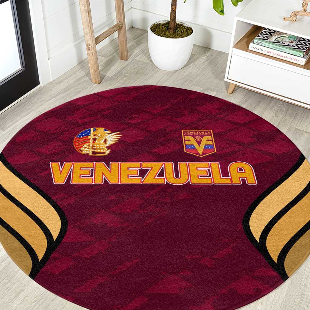 Venezuela Football 2024 Round Carpet The Red Wine