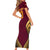 Custom Venezuela Football 2024 Short Sleeve Bodycon Dress The Red Wine - Wonder Print Shop