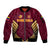 Custom Venezuela Football 2024 Sleeve Zip Bomber Jacket The Red Wine - Wonder Print Shop