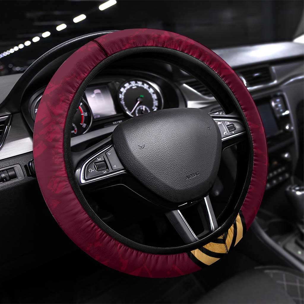 Venezuela Football 2024 Steering Wheel Cover The Red Wine - Wonder Print Shop