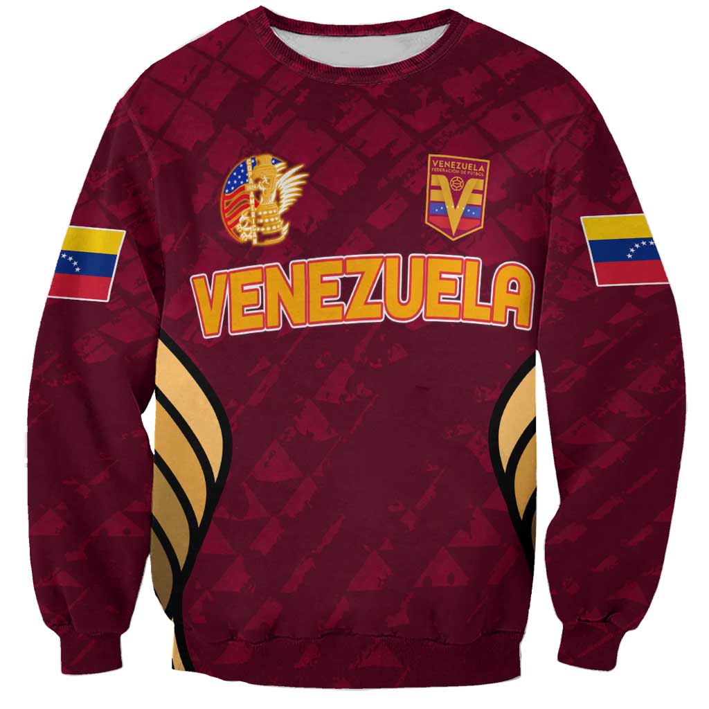 Custom Venezuela Football 2024 Sweatshirt The Red Wine - Wonder Print Shop